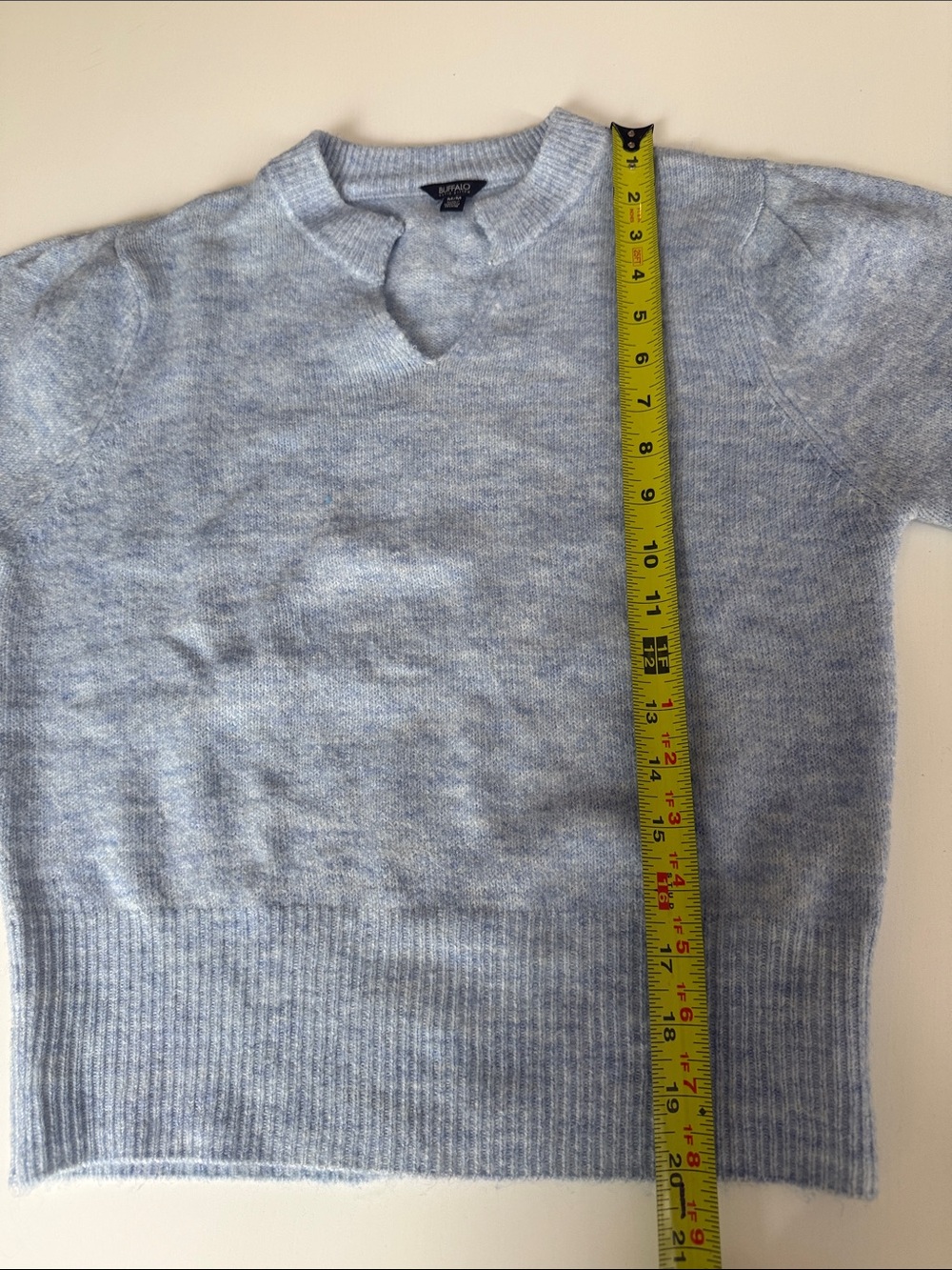 Buffalo David Bitton Light Blue Short Sleeve Crew Sweater - Picture 5 of 6